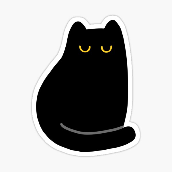Shea the Unimpressed Black Cat Pattern Sticker