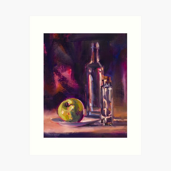 Bottles With Apple Art Print
