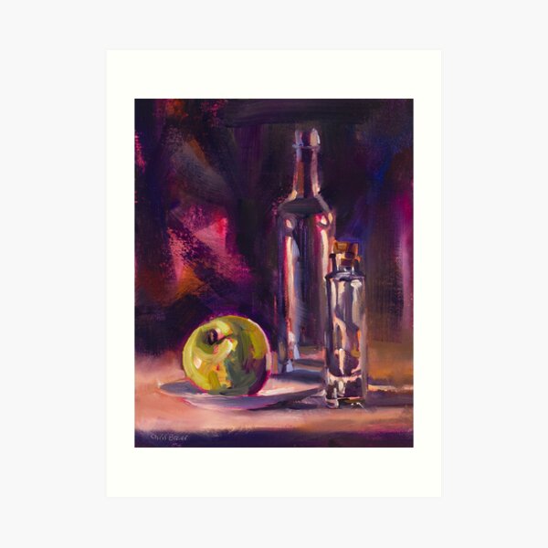 Bottles With Apple Art Print