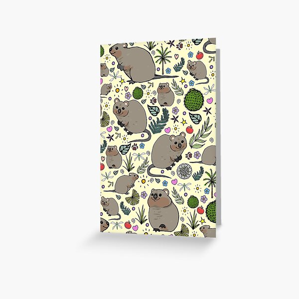 Quokkas en jaune Carte de vœux