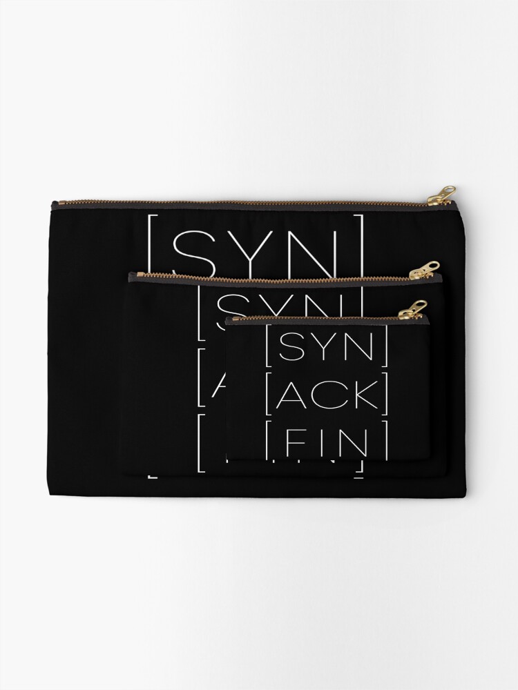Thumbnail 2 of 4, Zipper Pouch, SYN ACK FIN Computer scientist Hacker Programmer designed and sold by mooon85.