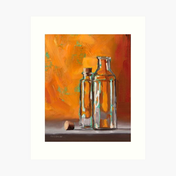 Bottles With Turquoise Art Print