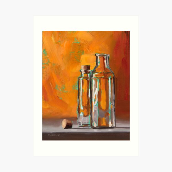 Bottles With Turquoise Art Print