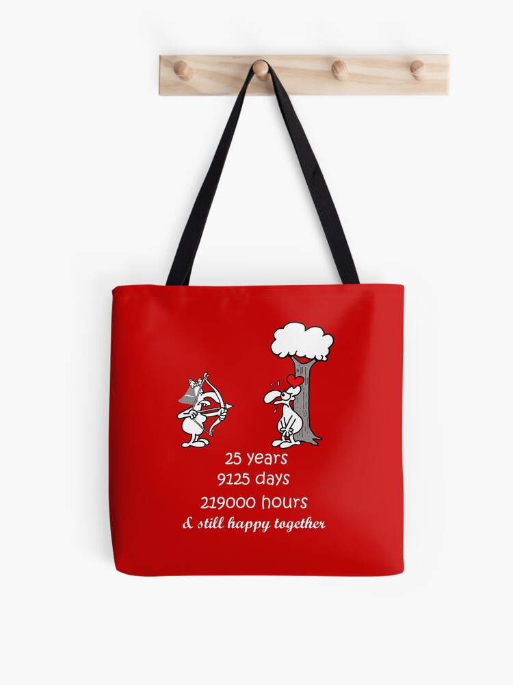 25th Wedding Anniversary Gifts for Him Her Couples Tote Bag