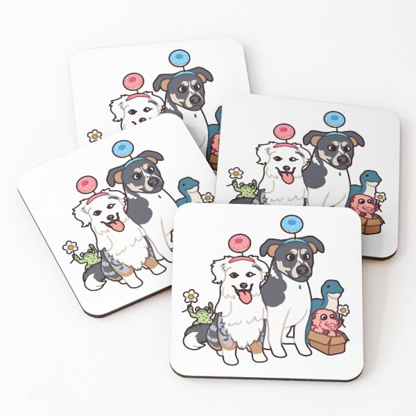Item preview, Double Merle Aussie and his brother  designed and sold by Ivy Fox Illustration.