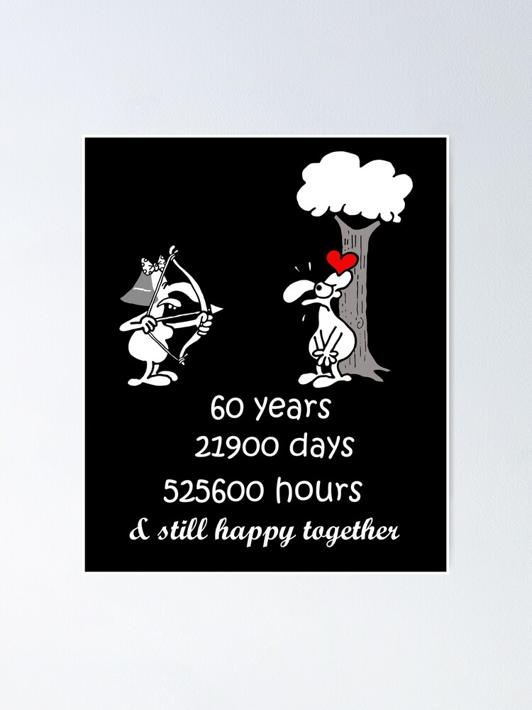 60th Wedding Anniversary Parents Funny Gift For Husband Wife 60 Years  Together 60th Year Of Marriage Humorous Couple Matching