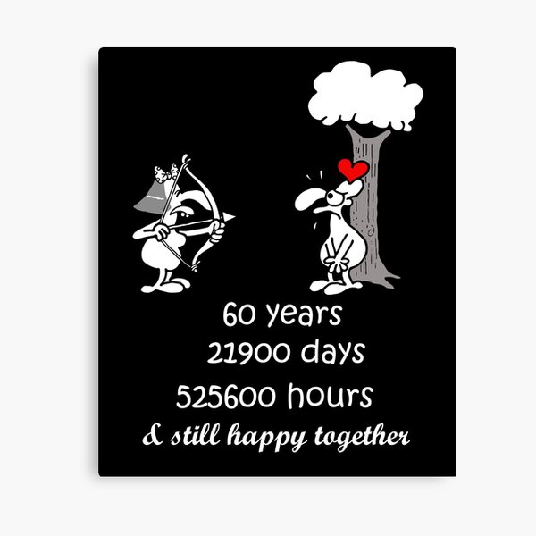 Happy 60th Wedding Anniversary Matching Gift For Couples graphic Wood Print