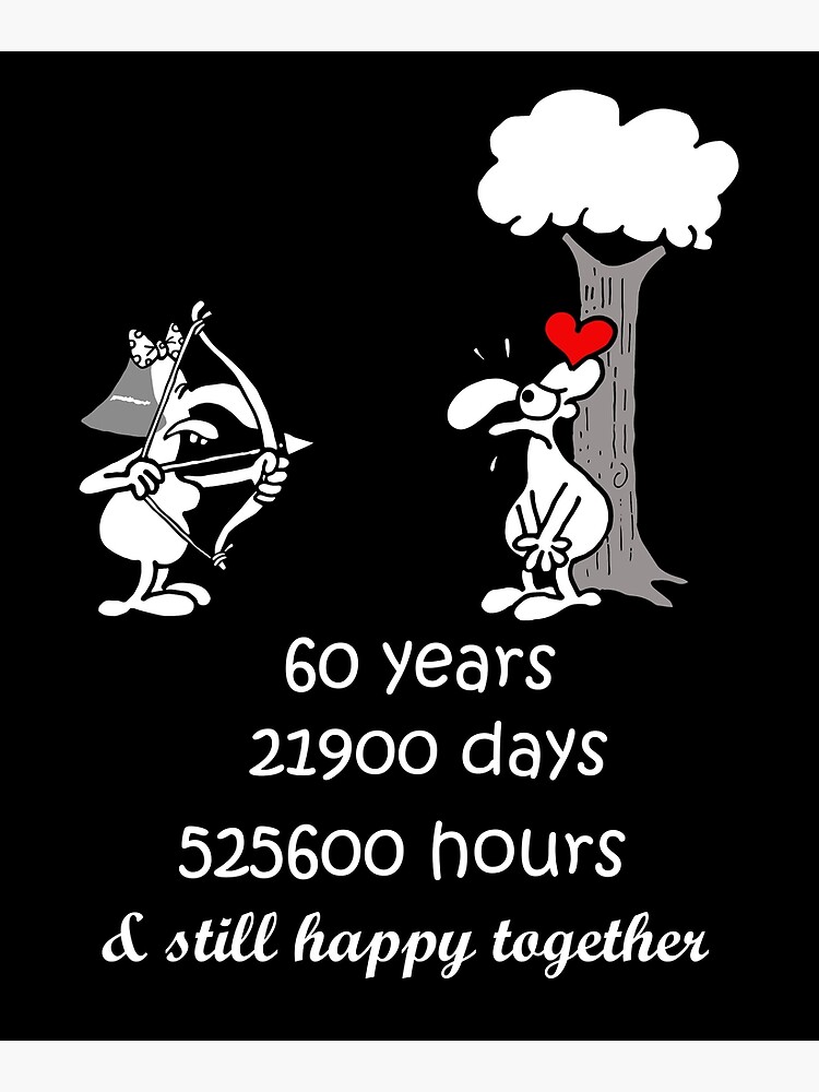 "60th Wedding Anniversary Parents Funny Gift For Husband Wife 60 Years