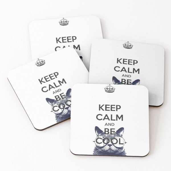 Item preview, Keep calm and be cool cat print t-shirt designed and sold by kellenseller.