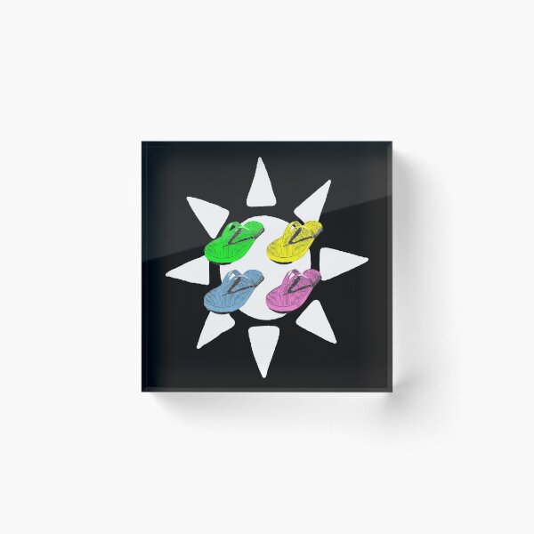 Item preview, Colorful flip flops summer time white star designed and sold by Zwuck.