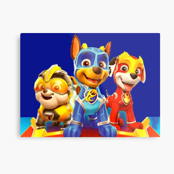 Paw Patrol Mighty Pups characters Metal Print
