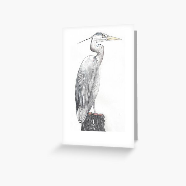Item preview, Great blue heron in galoshes designed and sold by JimsBirds.