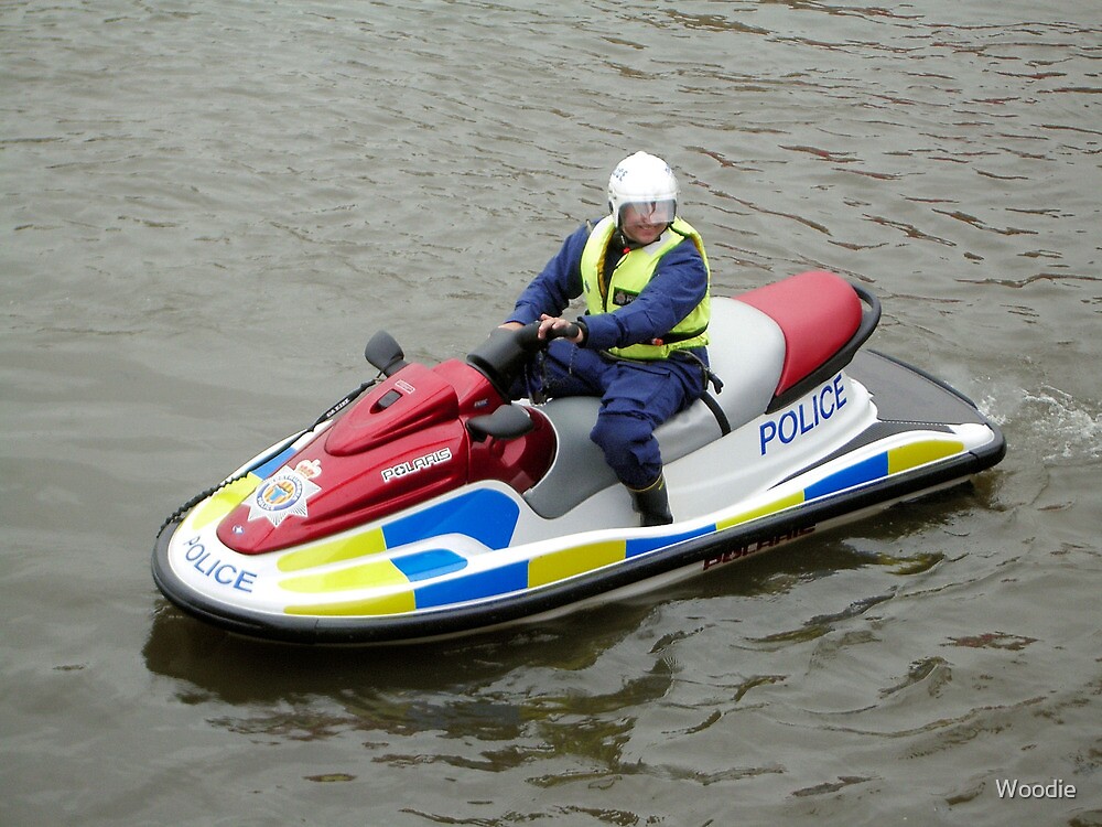 "Police water jet ski" by Woodie Redbubble
