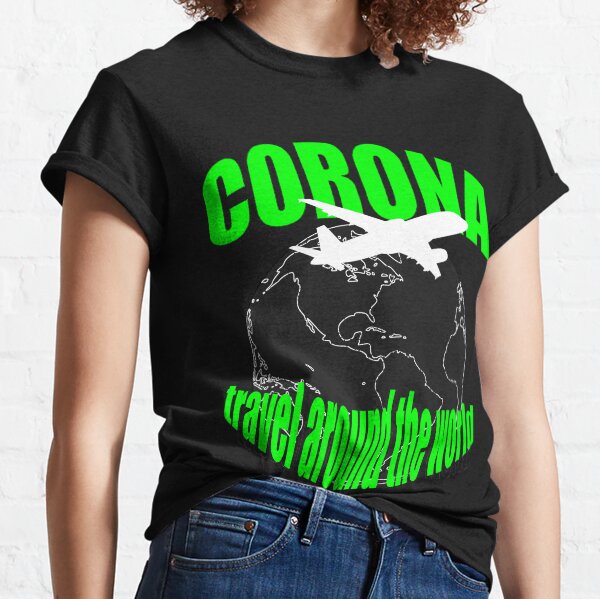 Corona Reise um die Welt Neonfarben Classic T-Shirt