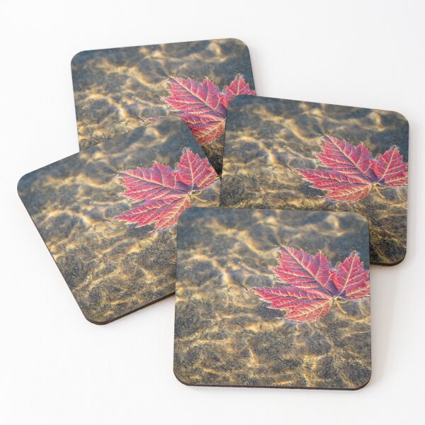 Item preview, Red maple leaf floating in the transparent water designed and sold by VadimK.