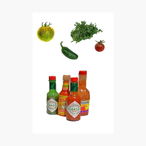 Item preview, hot sauce and veggies designed and sold by Gale Distler.