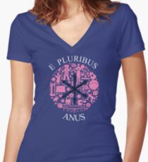 E Pluribus Anus Women's Fitted V-Neck T-Shirt