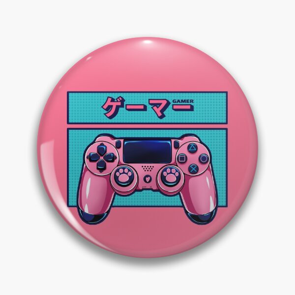 The cute pink controller with cat paws for the gamer girls (English  version) Pin for Sale by AnGoArt