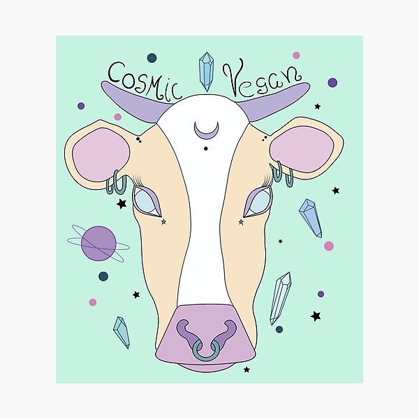 Cosmic Vegan Cow. Photographic Print