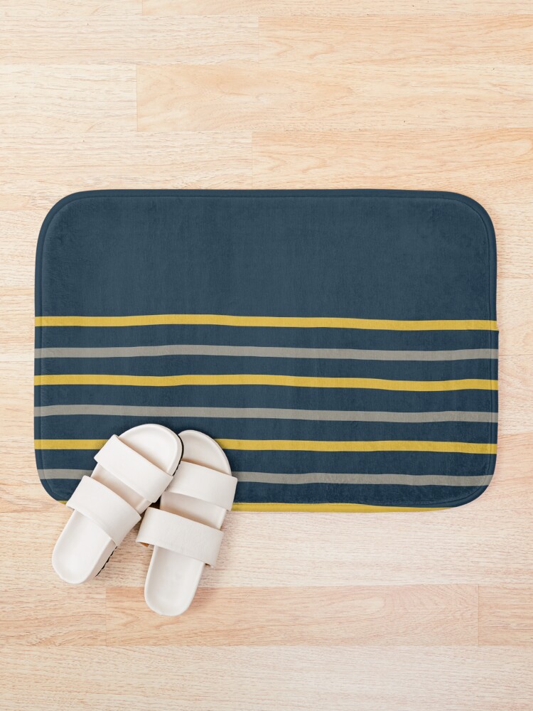 "Painted Stripes Minimalist Pattern in Mustard Yellow, Grey, and Navy