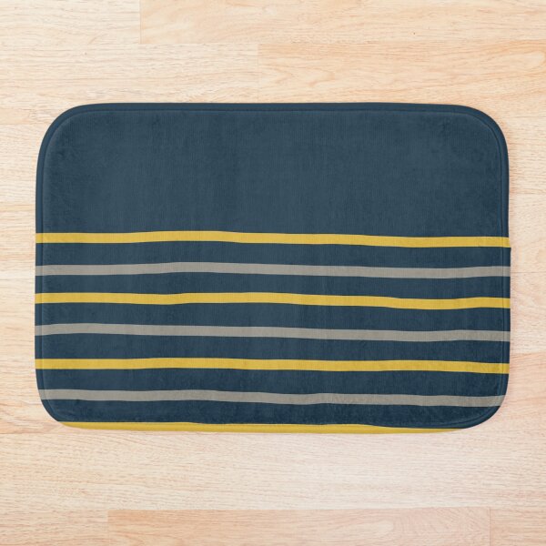 "Painted Stripes Minimalist Pattern in Mustard Yellow, Grey, and Navy