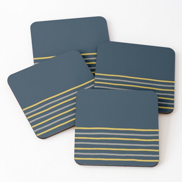 Item preview, Painted Stripes Minimalist Pattern in Mustard Yellow, Grey, and Navy Blue designed and sold by kierkegaard.
