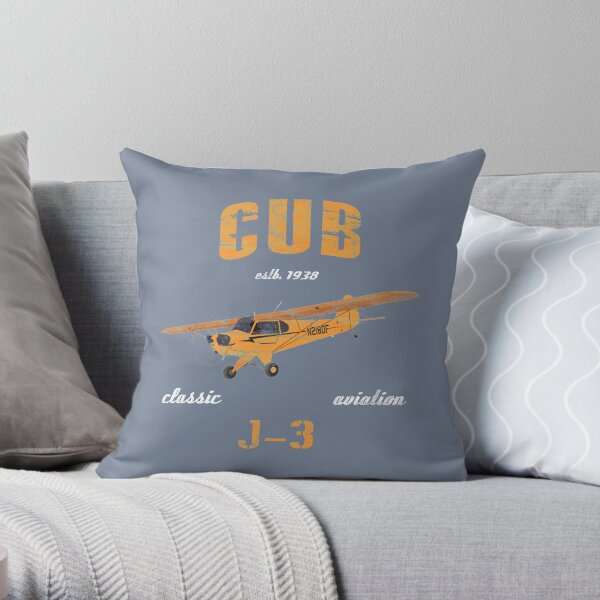 Piper J-3 Cub Classic Aviation Vintage 1938 Pilot Throw Pillow