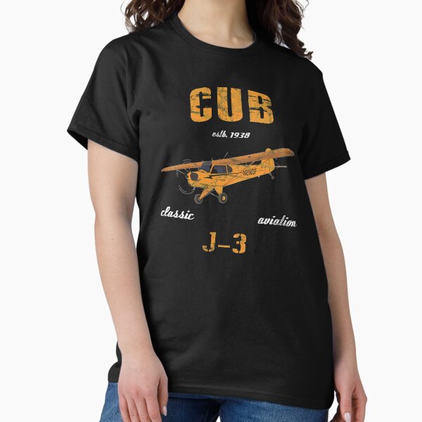Vista previa del artículo con la obra «Piper J-3 Cub Classic Aviation Vintage 1938 Piloto», diseñado y vendido por RealPilotDesign.