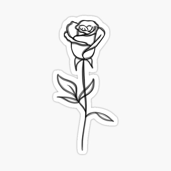 Rose Outline Stickers Redbubble