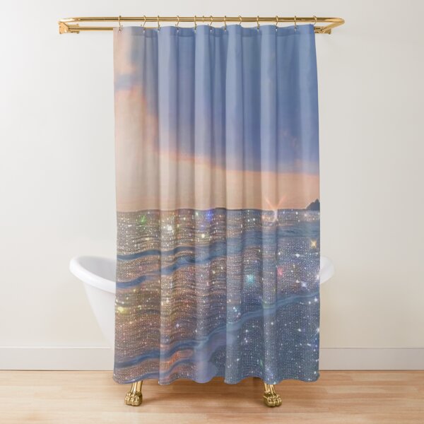 sparkly ocean vintage aesthetic Shower Curtain