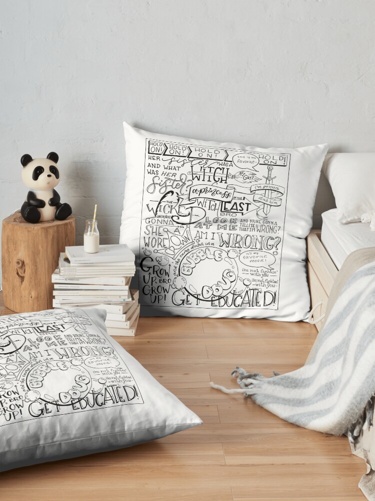 Alternate view of The Wicked Witch of the East Bro Hand Lettered Floor Pillow