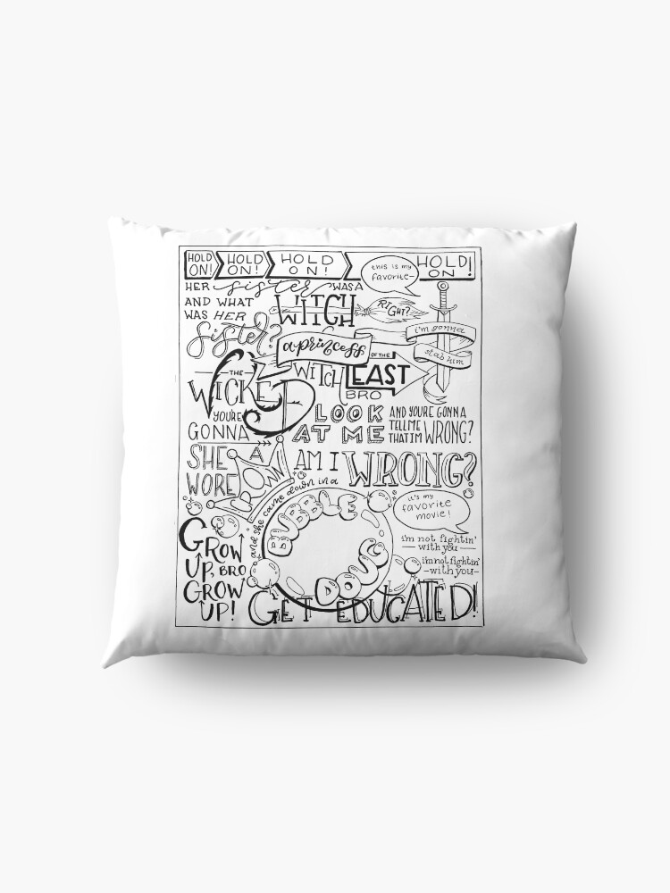 Alternate view of The Wicked Witch of the East Bro Hand Lettered Floor Pillow