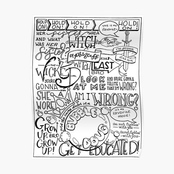 The Wicked Witch of the East Bro Hand Lettered Poster