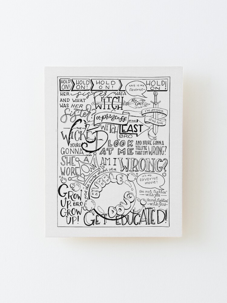 Alternate view of The Wicked Witch of the East Bro Hand Lettered Mounted Print