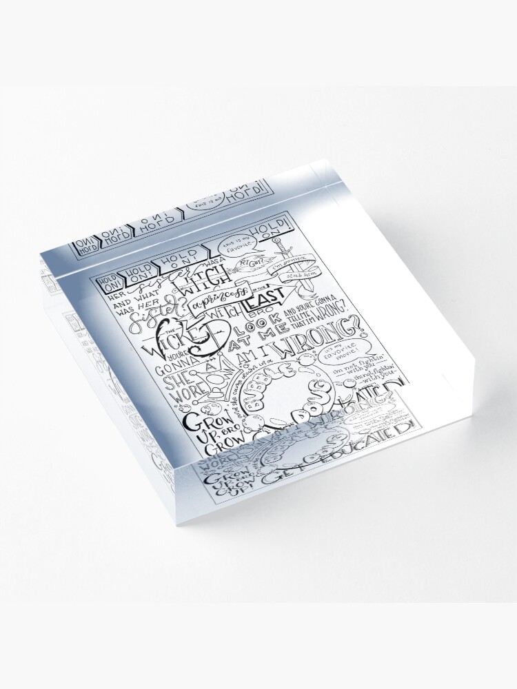 Alternate view of The Wicked Witch of the East Bro Hand Lettered Acrylic Block