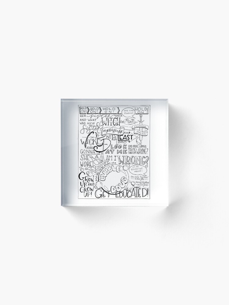 Alternate view of The Wicked Witch of the East Bro Hand Lettered Acrylic Block
