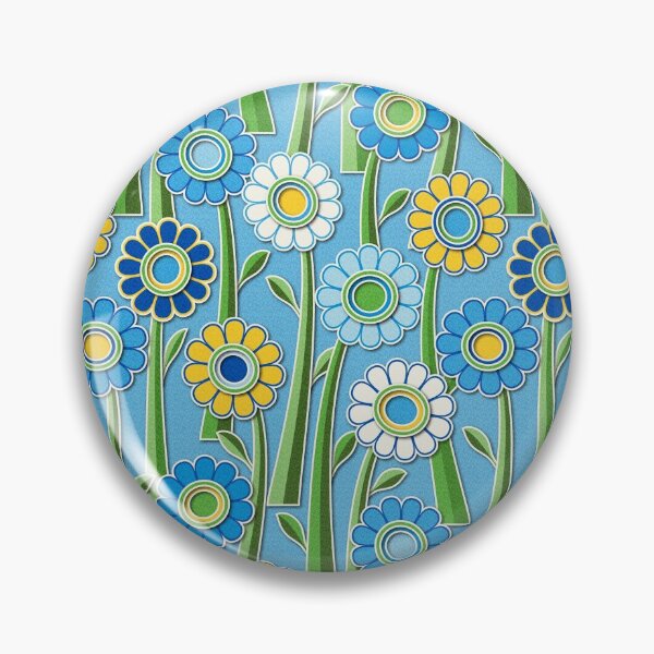 Item preview, Paper Cut Gerber Daisies // Version 9 // Wedgewood Blue, Ivory, Yellow, Aqua, Navy, Turquoise designed and sold by Elsy's Art.
