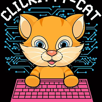 Artwork thumbnail, Clickitty Cat Coder Code Computer Programmer  by frittata