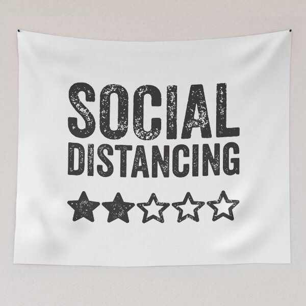 Item preview, Social Distancing 2 stars TShirt designed and sold by lxmag.