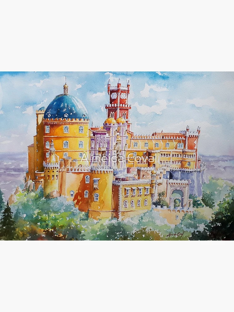 Pena National Palace, Sintra, Portugal Painting by Dreamframer Art - Pixels