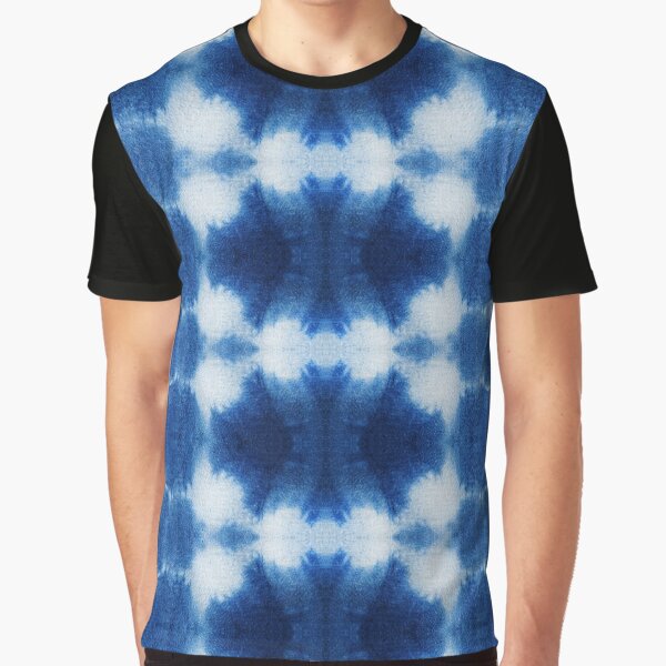 Indigo Bliss Blue Tie Dye Pattern Graphic T-Shirt