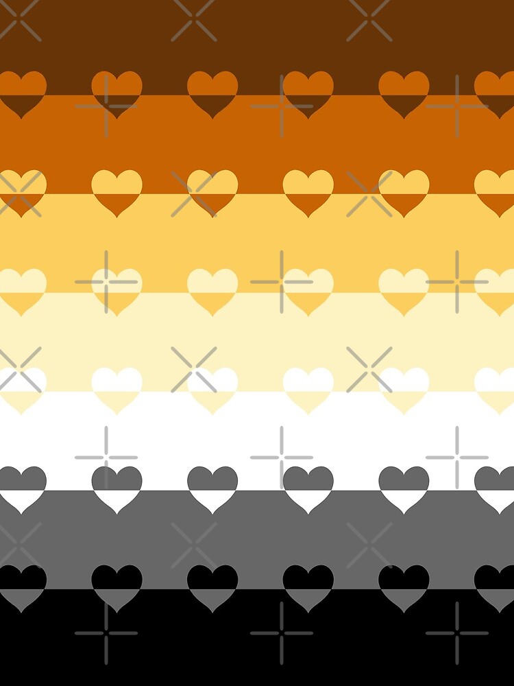 LGBTQ Flag with Hearts v1 - Bear by Sarinilli