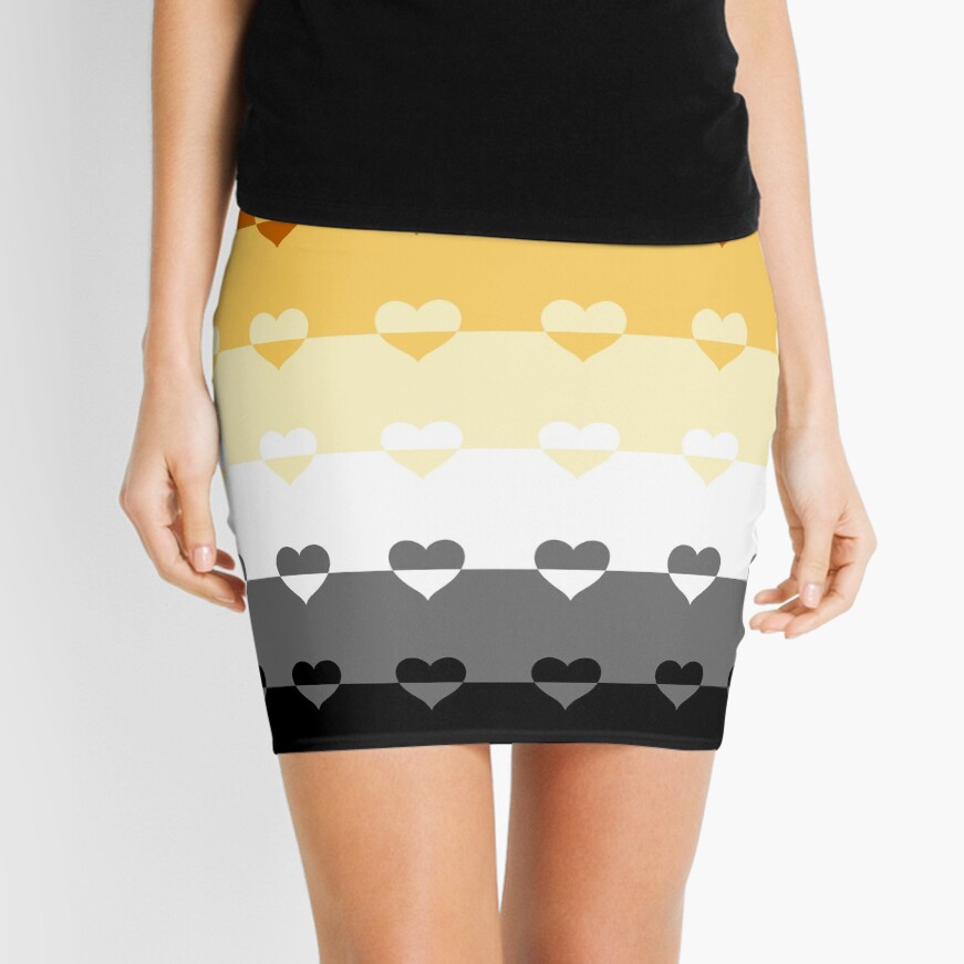LGBTQ Flag with Hearts v1 - Bear Mini Skirt
