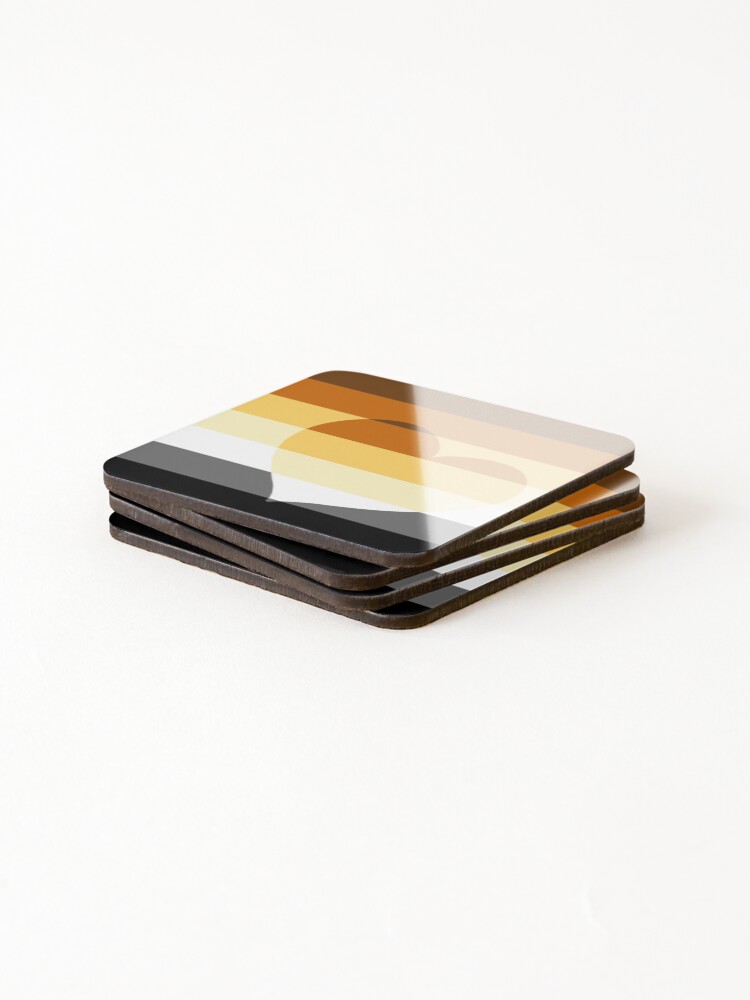 Alternate view of LGBTQ Flag with Hearts v2 - Bear Coasters (Set of 4)