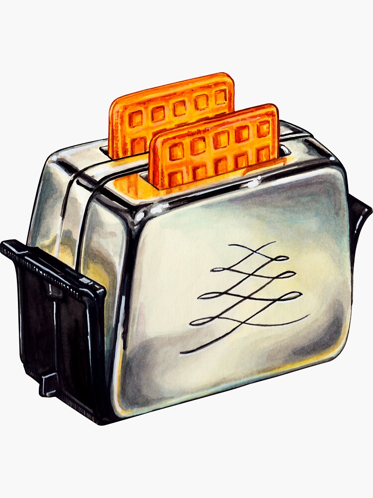 "Toaster Pattern White" Sticker by KellyGilleran Redbubble