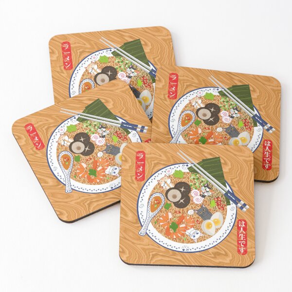 Item preview, Modern Flat - Maneki-neko Ramen is Life Bowl  designed and sold by WickedRefined - Nicole Demereckis.