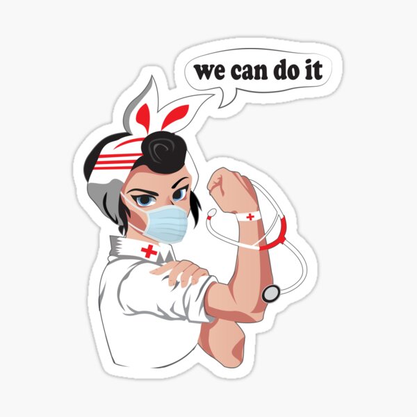 Rosie the riveter nurse pandemic sticker – Big Moods