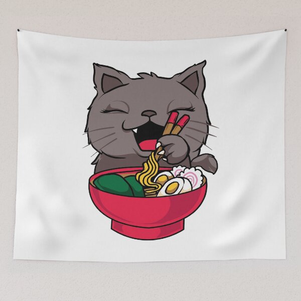 Item preview, Cute & Funny Anime Kitty Ramen Kawaii Cat designed and sold by perfectpresents.