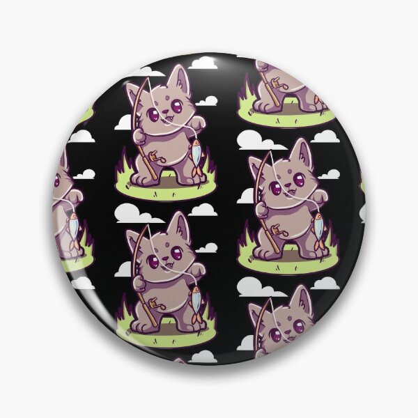 Item preview, Cute & Funny Cat Fishing Tile Pattern designed and sold by perfectpresents.