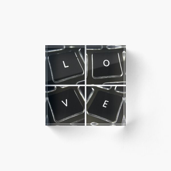 Keyboard Love Square Acrylic Block